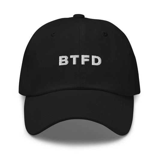 bitcoin hat - btfd - front view - black
