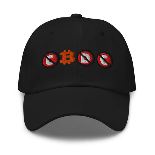 bitcoin hat - cbdc - front view - black