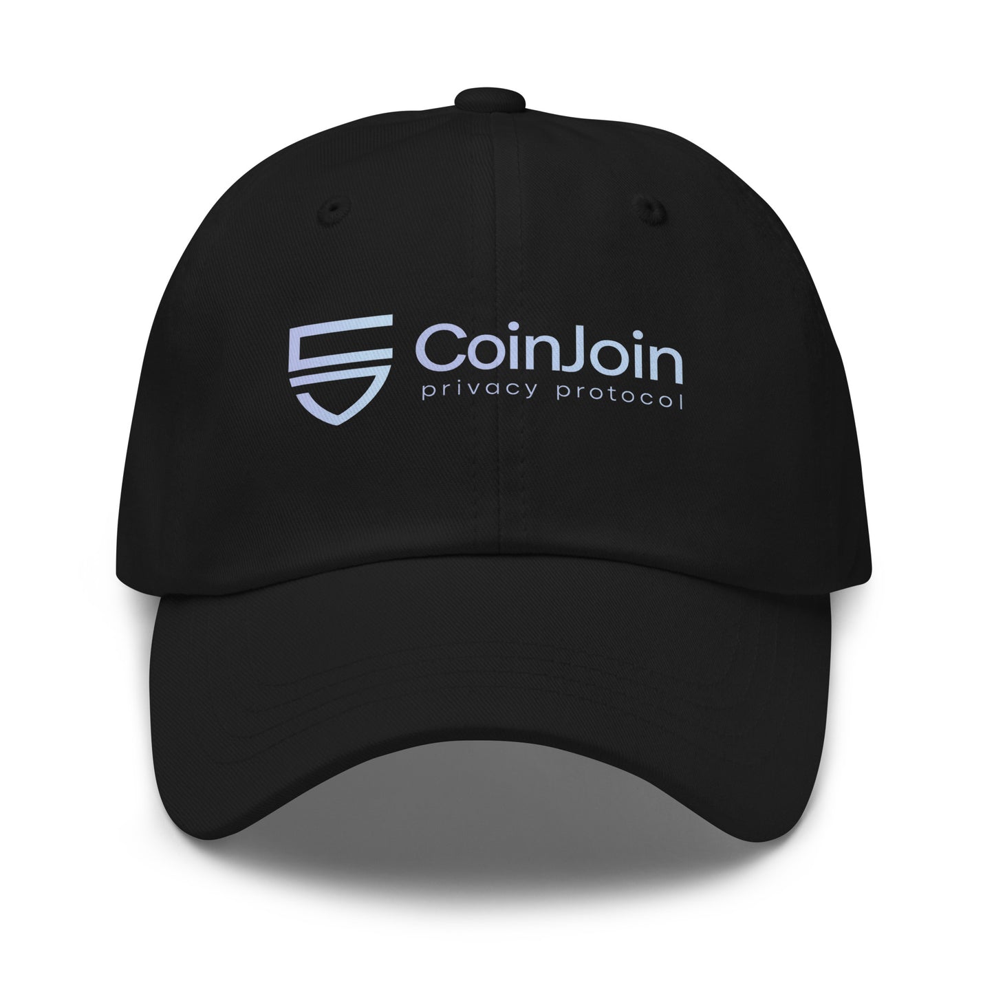 bitcoin hat - coinjoin privacy protocol - front view - black