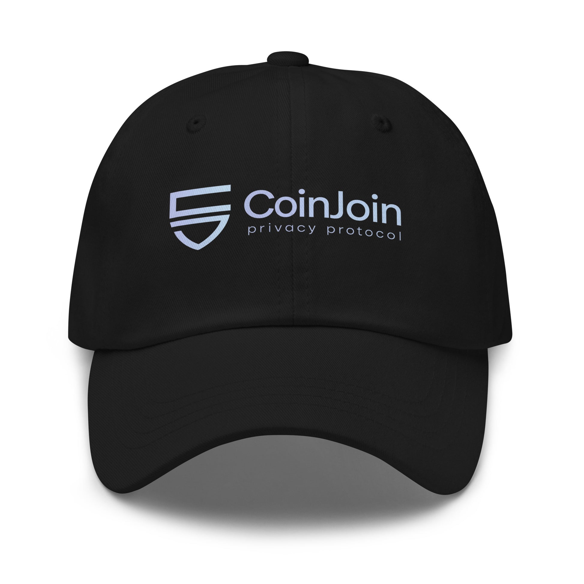 bitcoin hat - coinjoin privacy protocol - front view - black