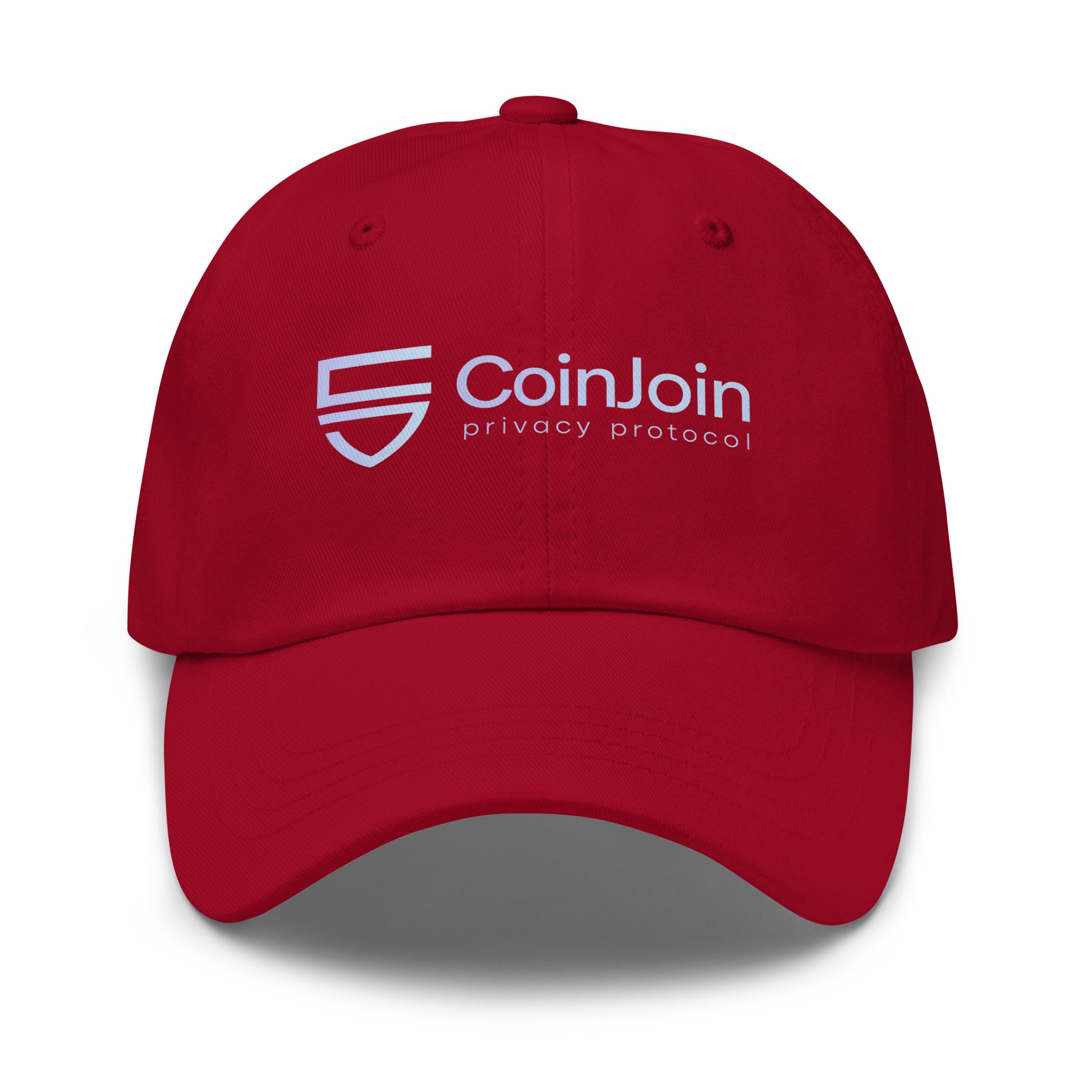 bitcoin hat - coinjoin privacy protocol - front view - red