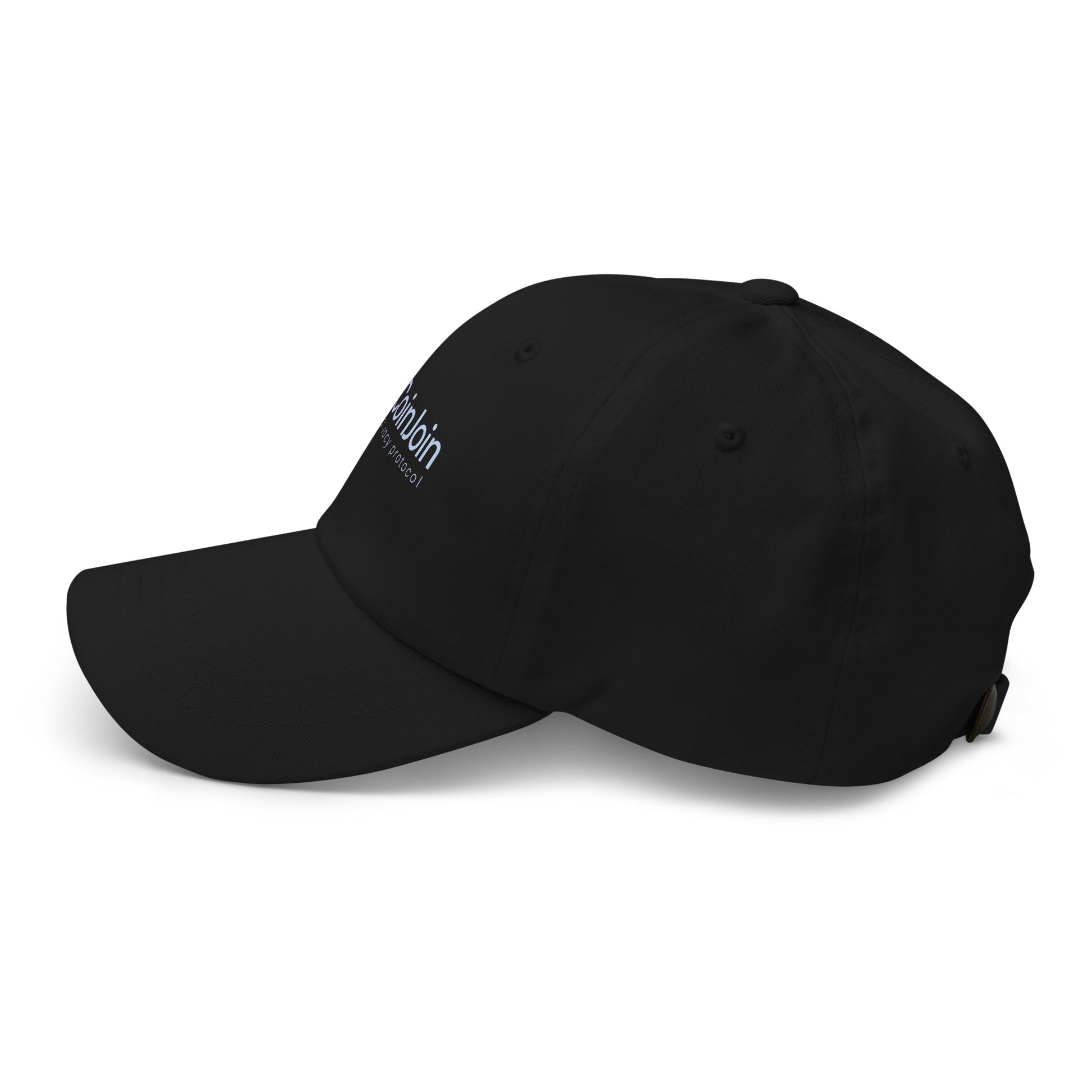 bitcoin hat - coinjoin privacy protocol - side view - black
