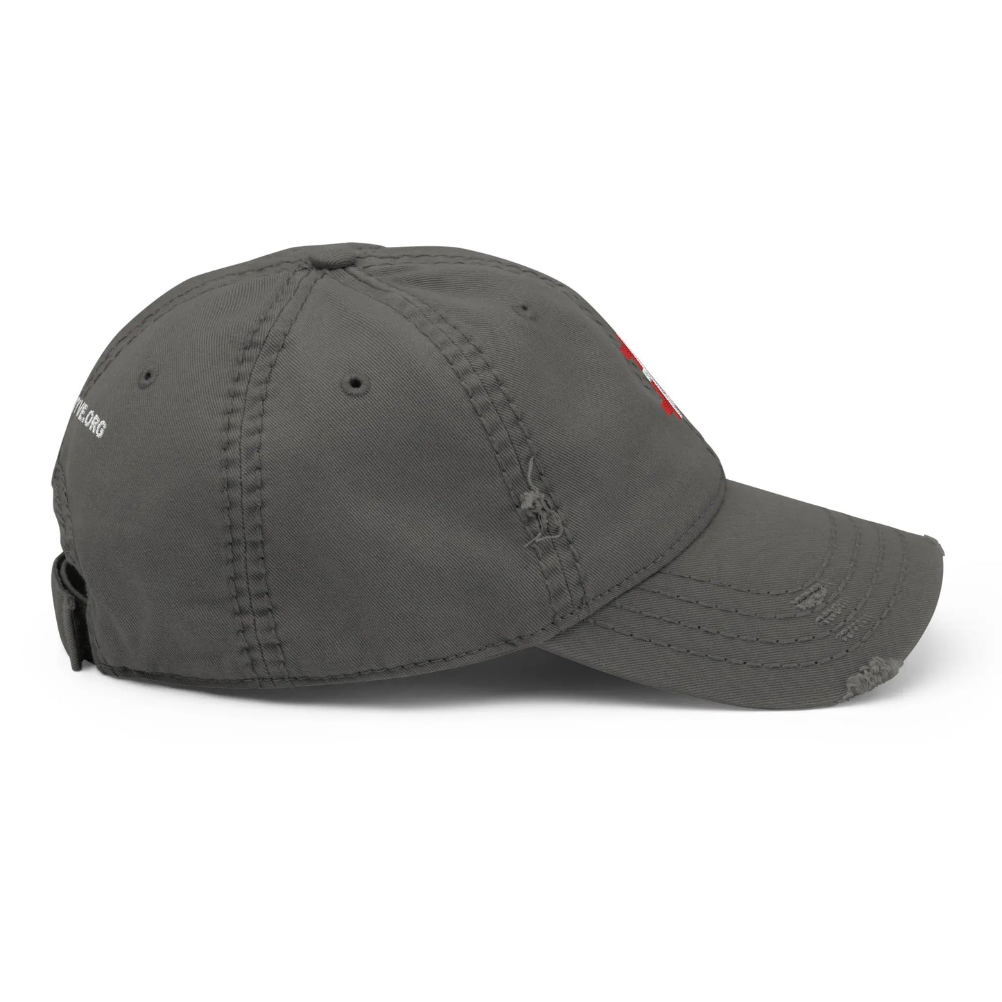 bitcoin hat - danish bitcoin flag embroidery - side right view - grey