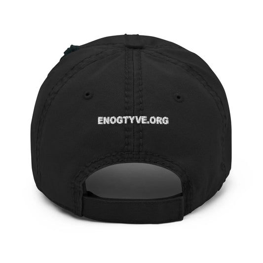 bitcoin hat - distressed strap closure - back view - black
