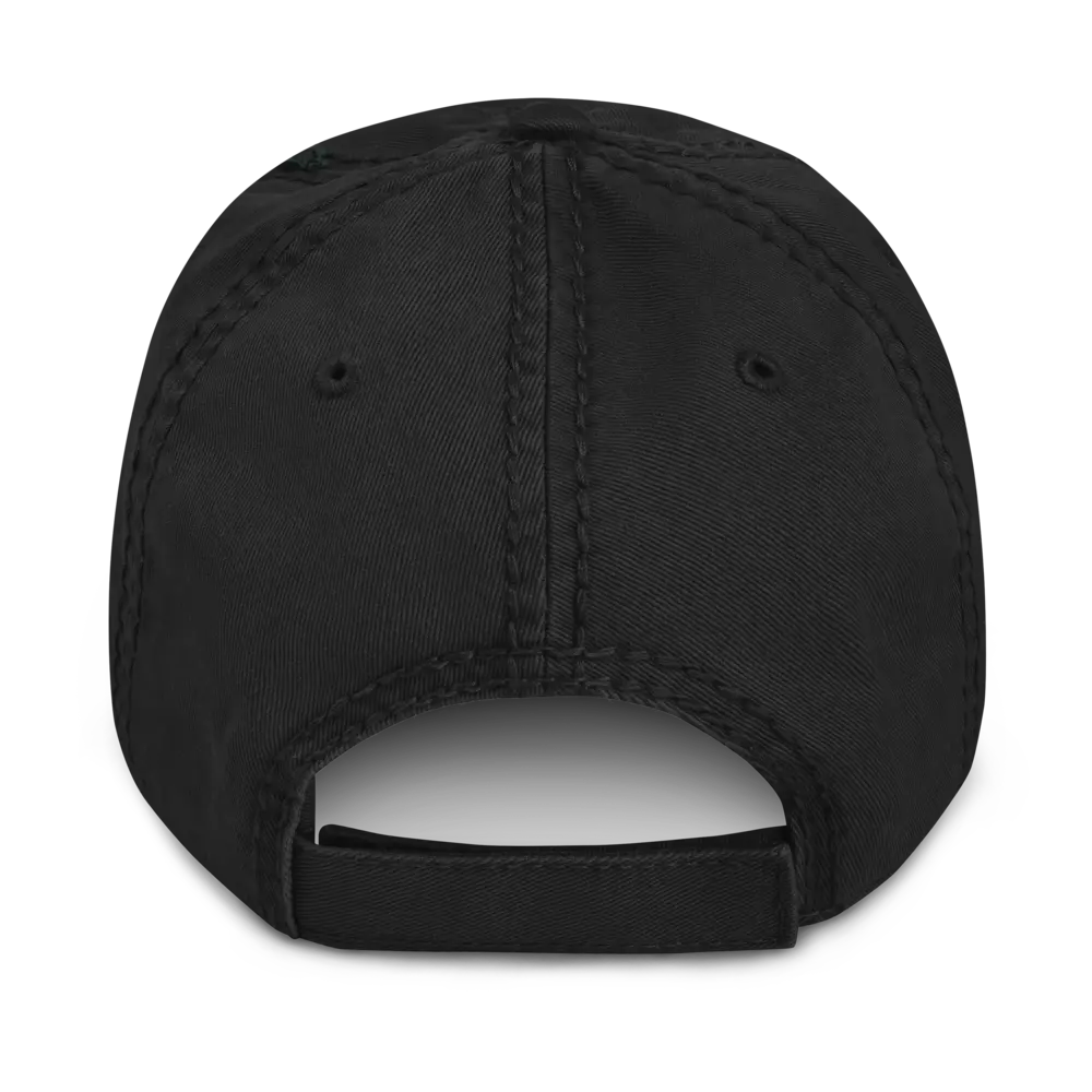 bitcoin hat - distressed strap closure - back view - black