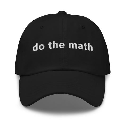 bitcoin hat - do the math - front view - black