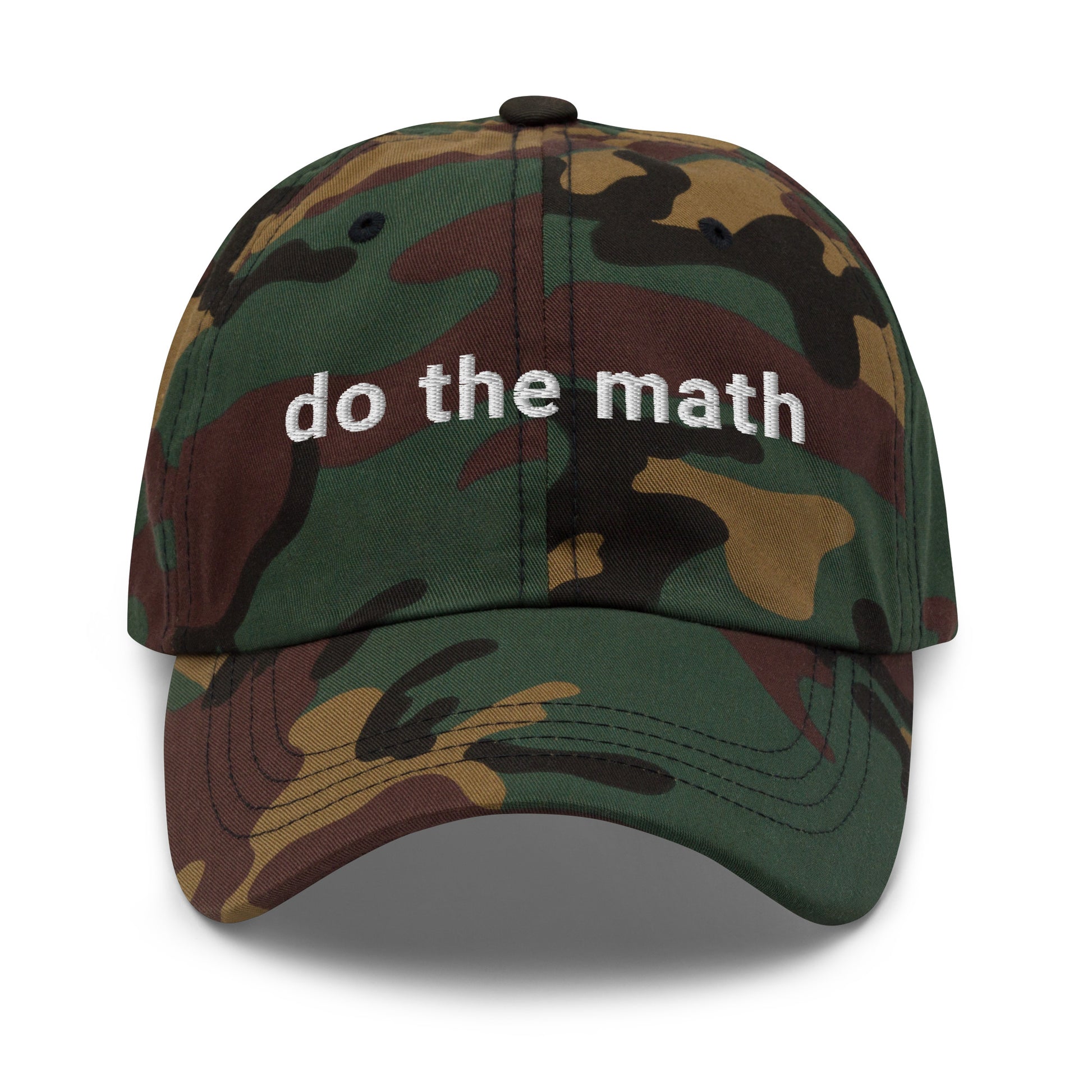 bitcoin hat - do the math - front view - camo