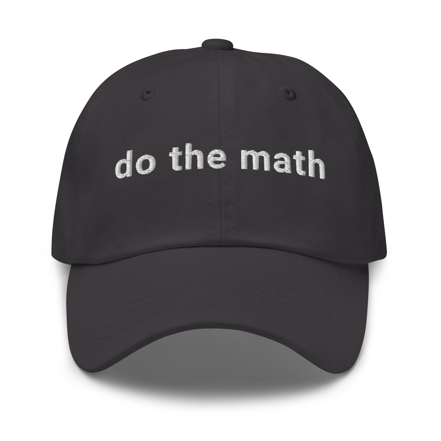 bitcoin hat - do the math - front view - grey