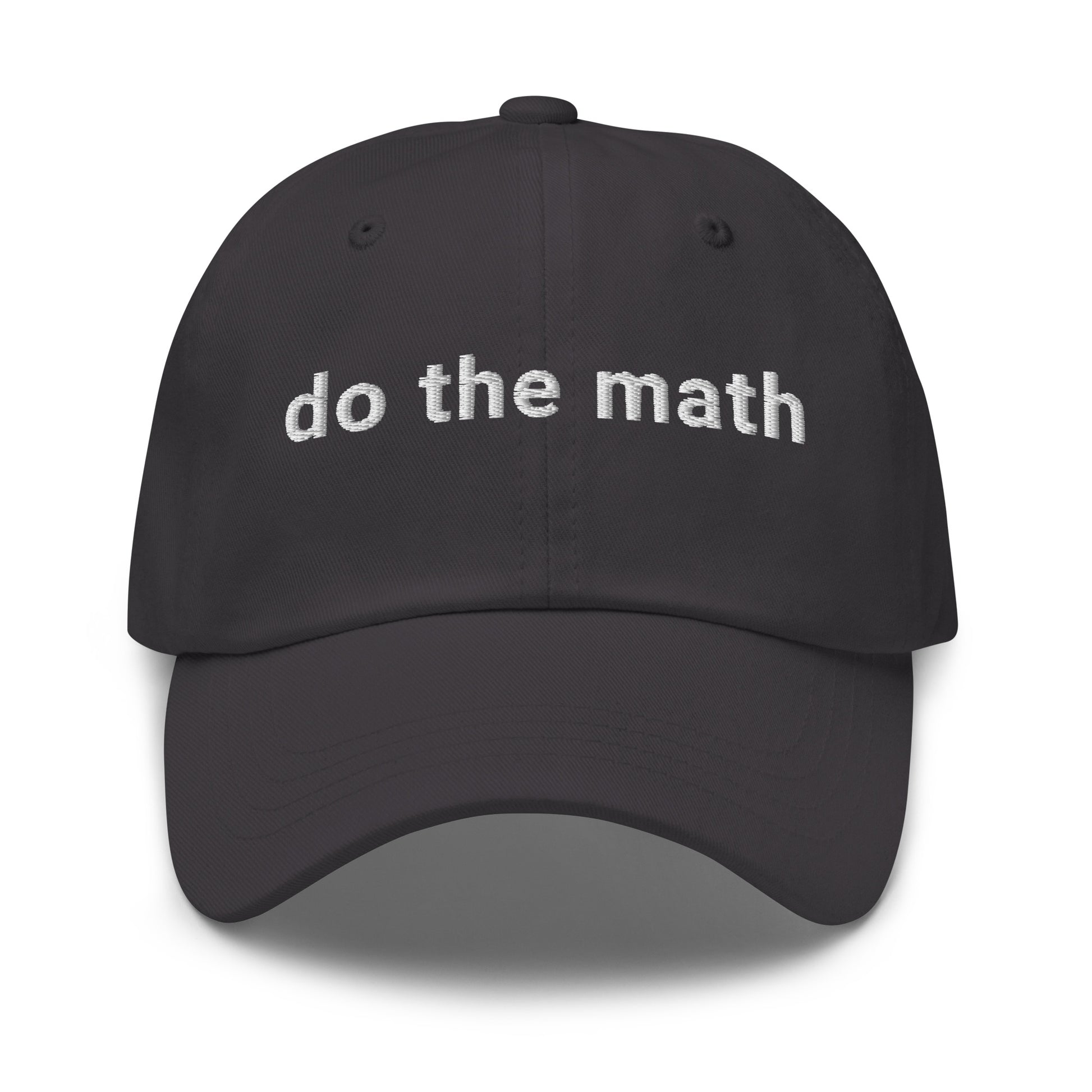 bitcoin hat - do the math - front view - grey