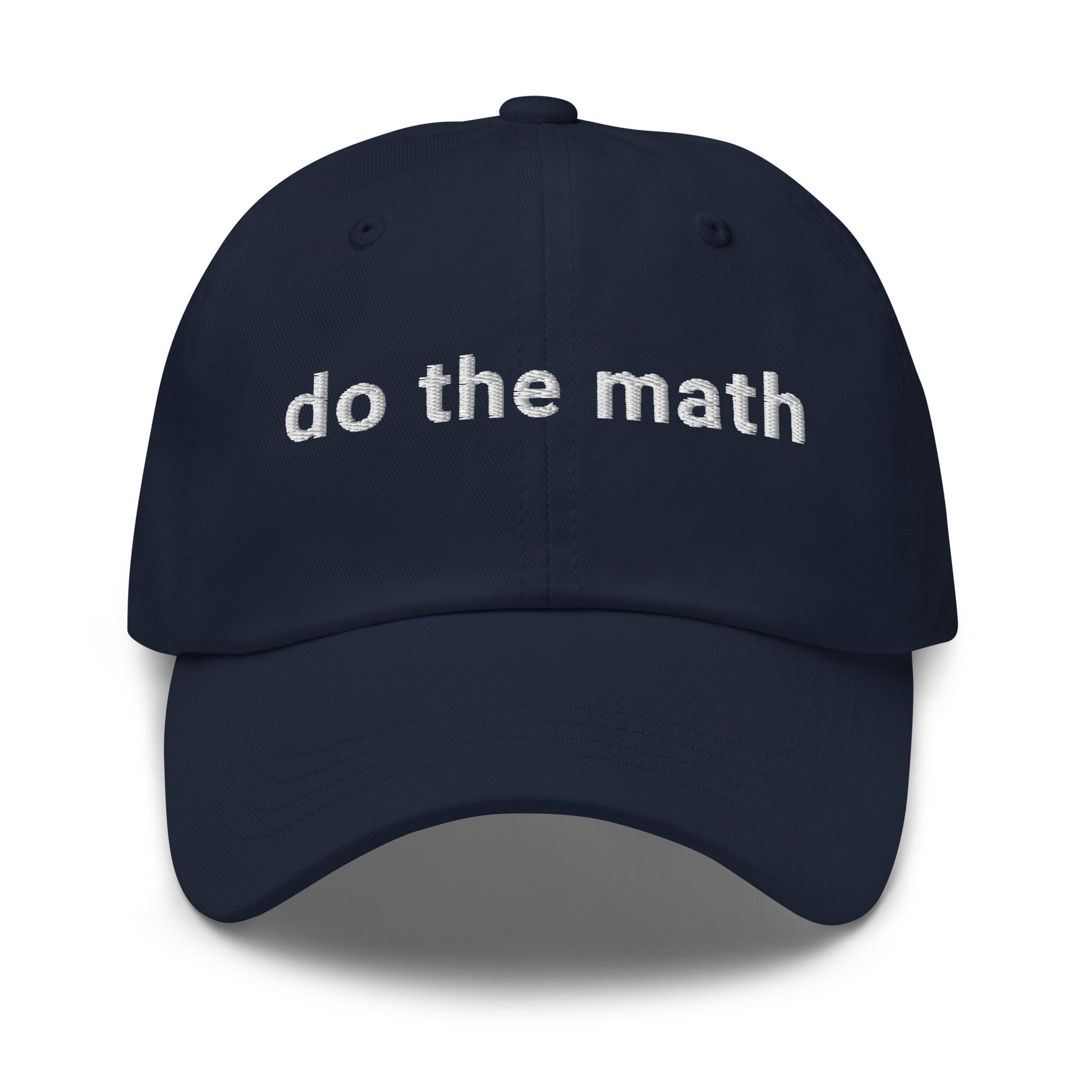 bitcoin hat - do the math - front view - navy