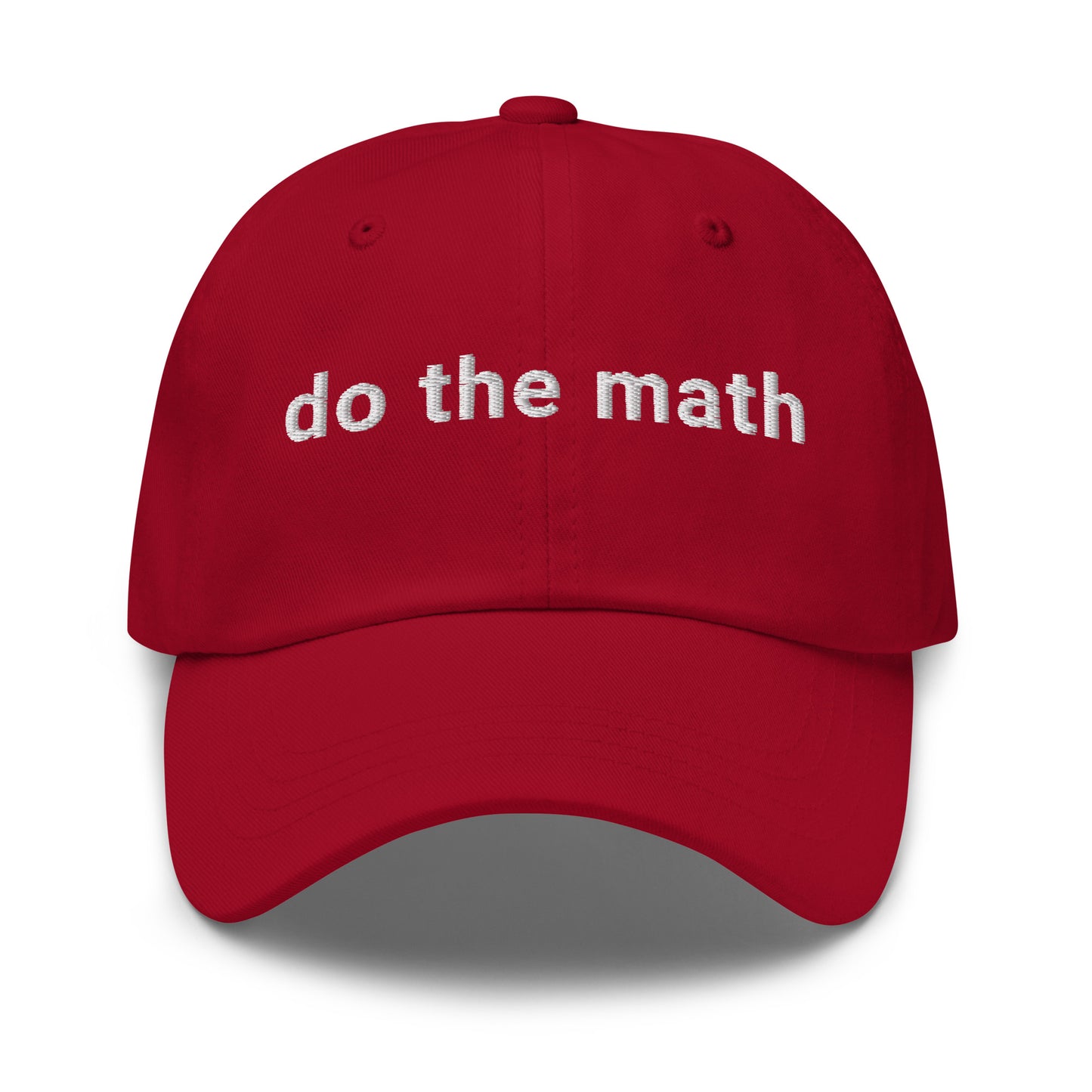 bitcoin hat - do the math - front view - red