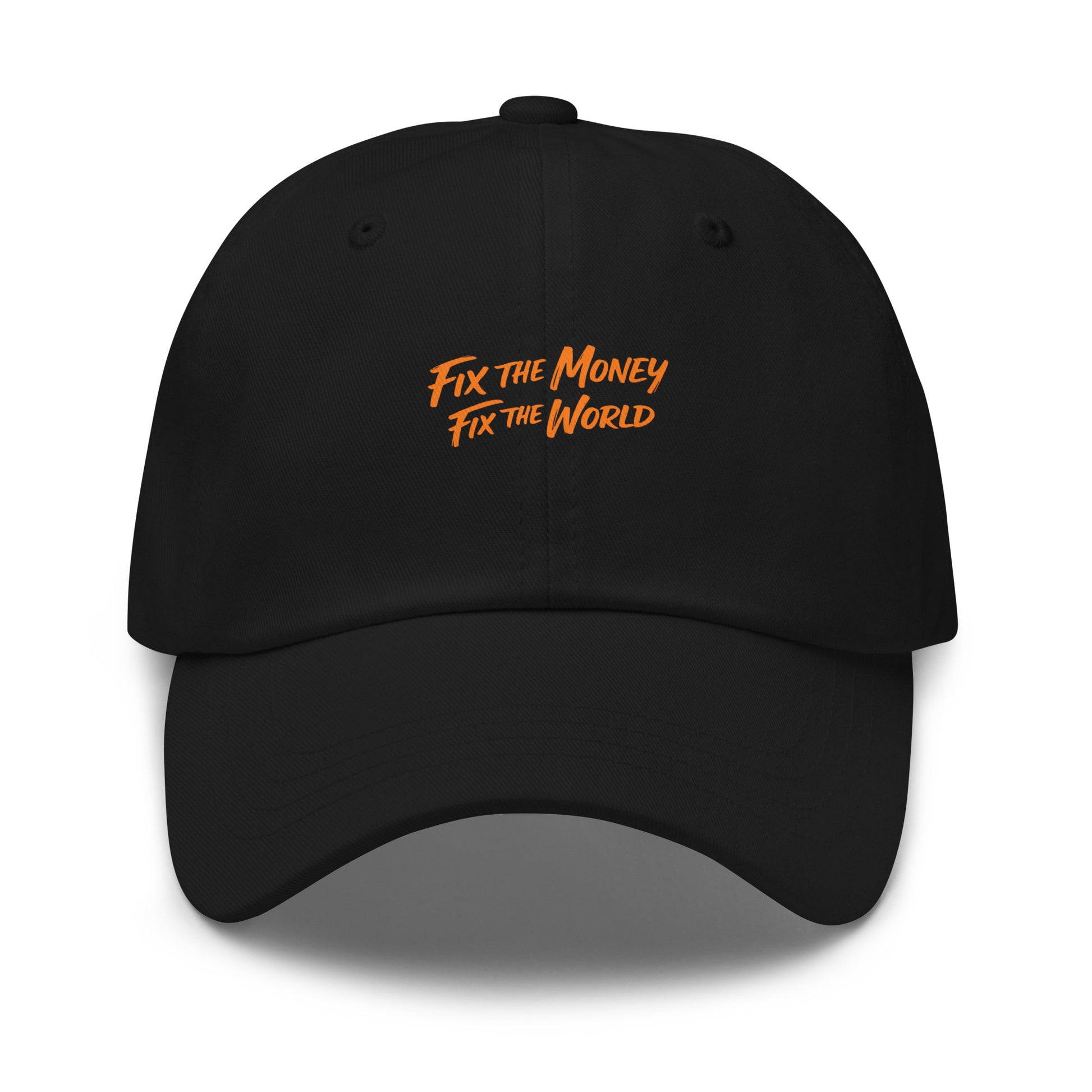 bitcoin hat - fix the money - front view - black