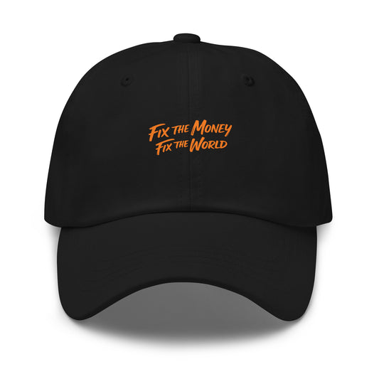 bitcoin hat - fix the money - front view - black
