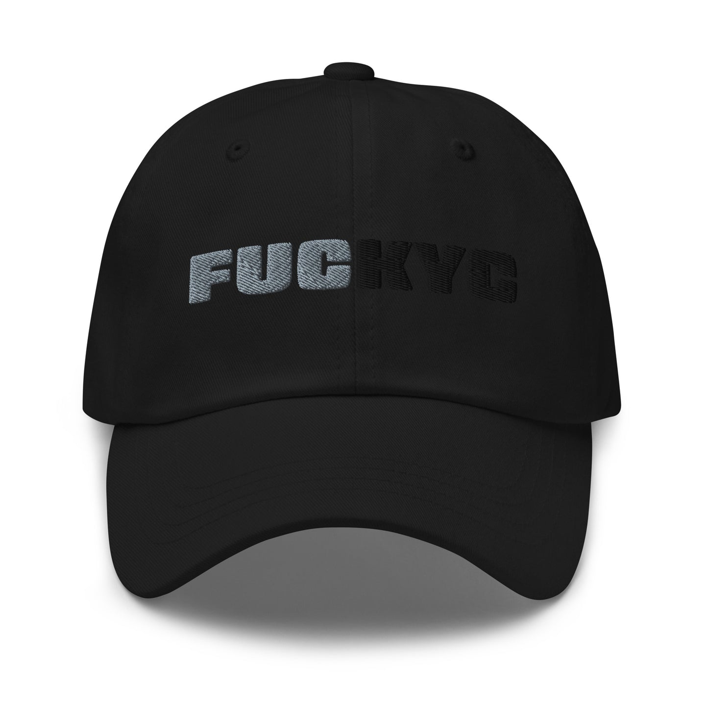 bitcoin hat - fuckyc - front view - black