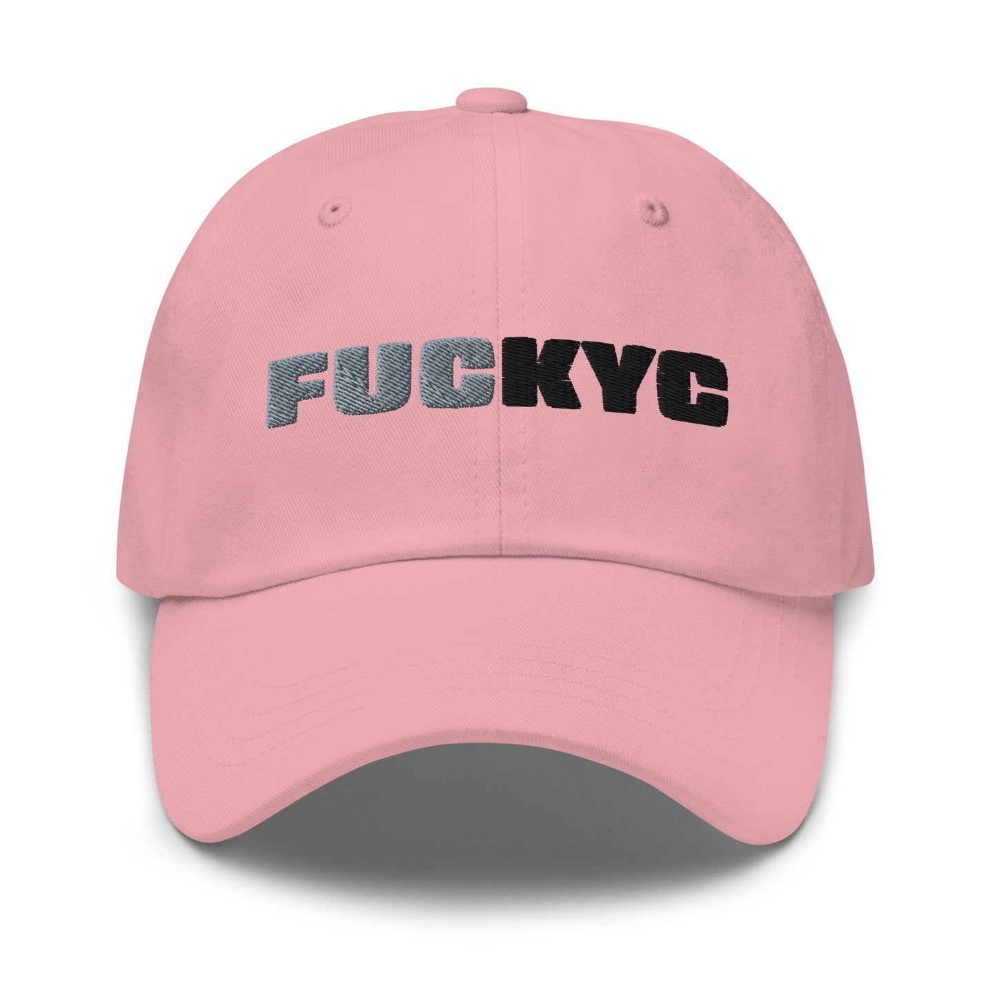bitcoin hat - fuckyc - front view - pink