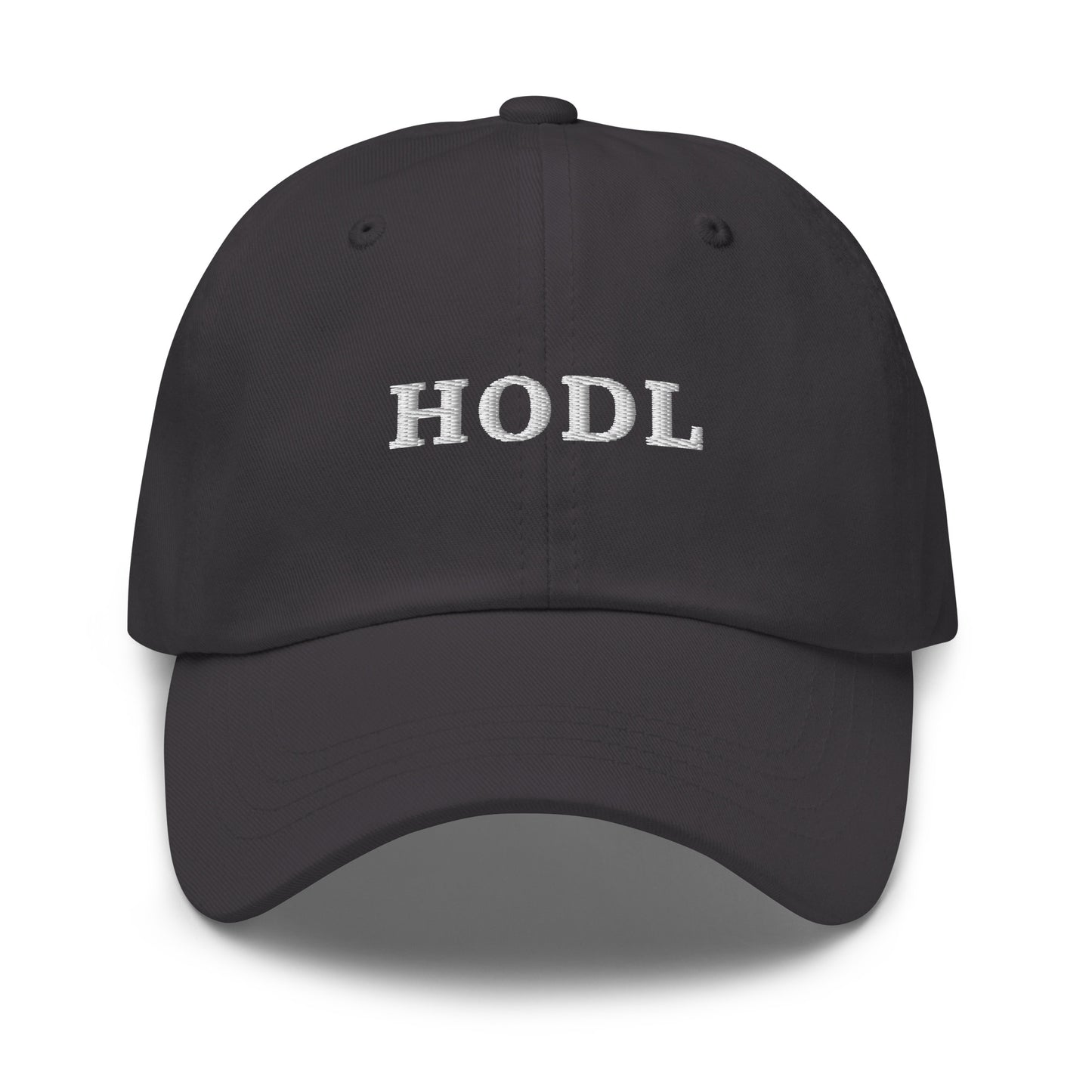 bitcoin hat - hodl - front view - grey