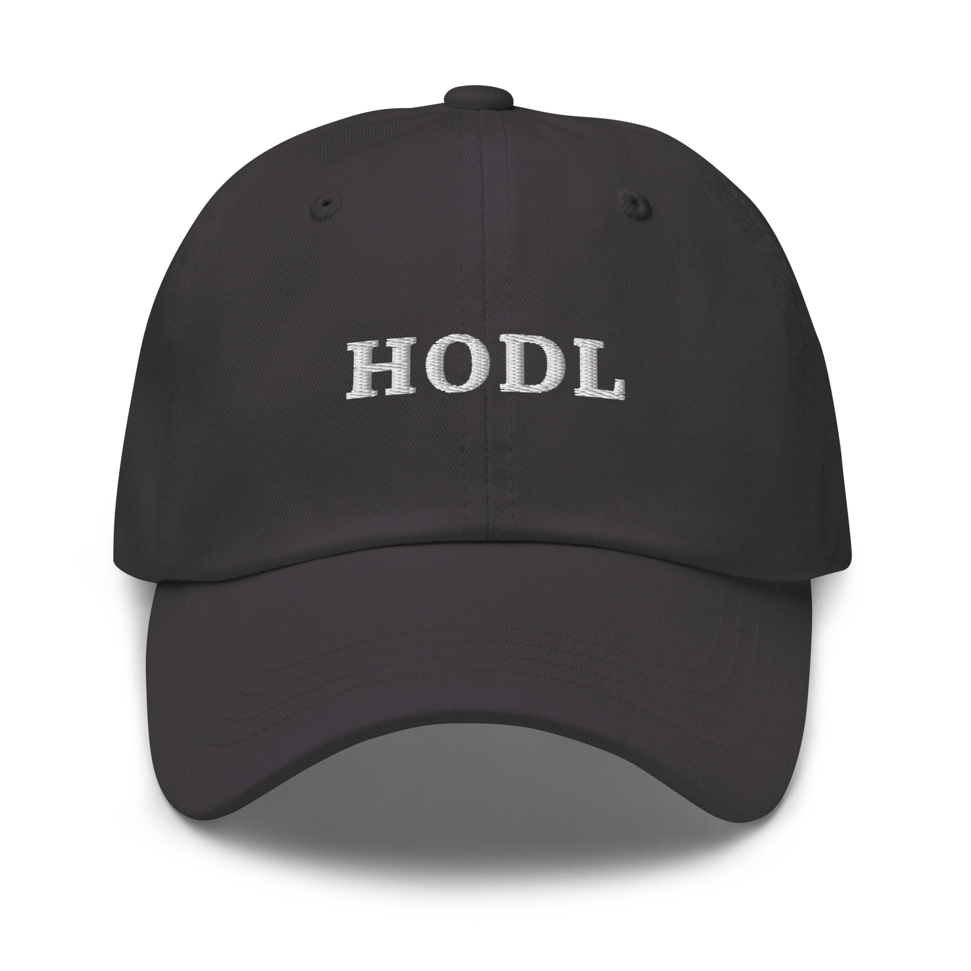 bitcoin hat - hodl - front view - grey