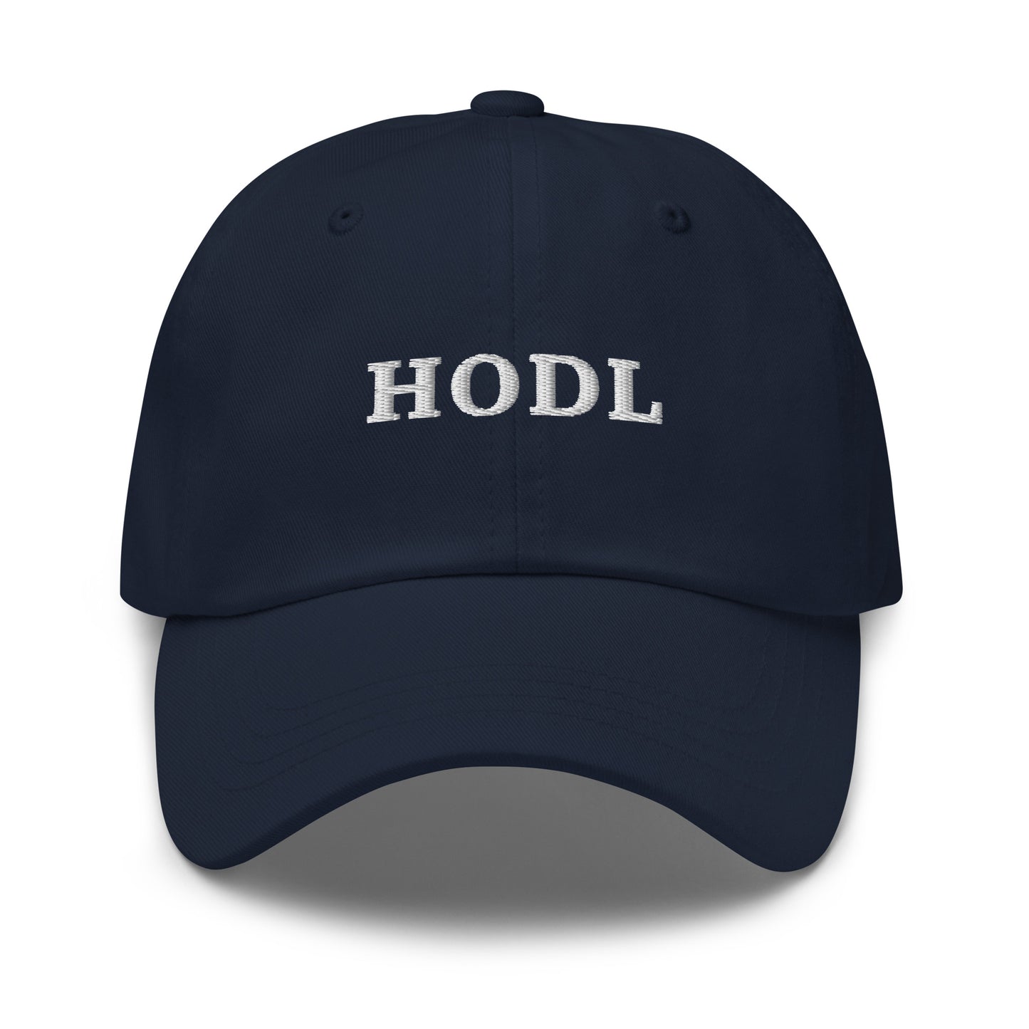 bitcoin hat - hodl - front view - navy