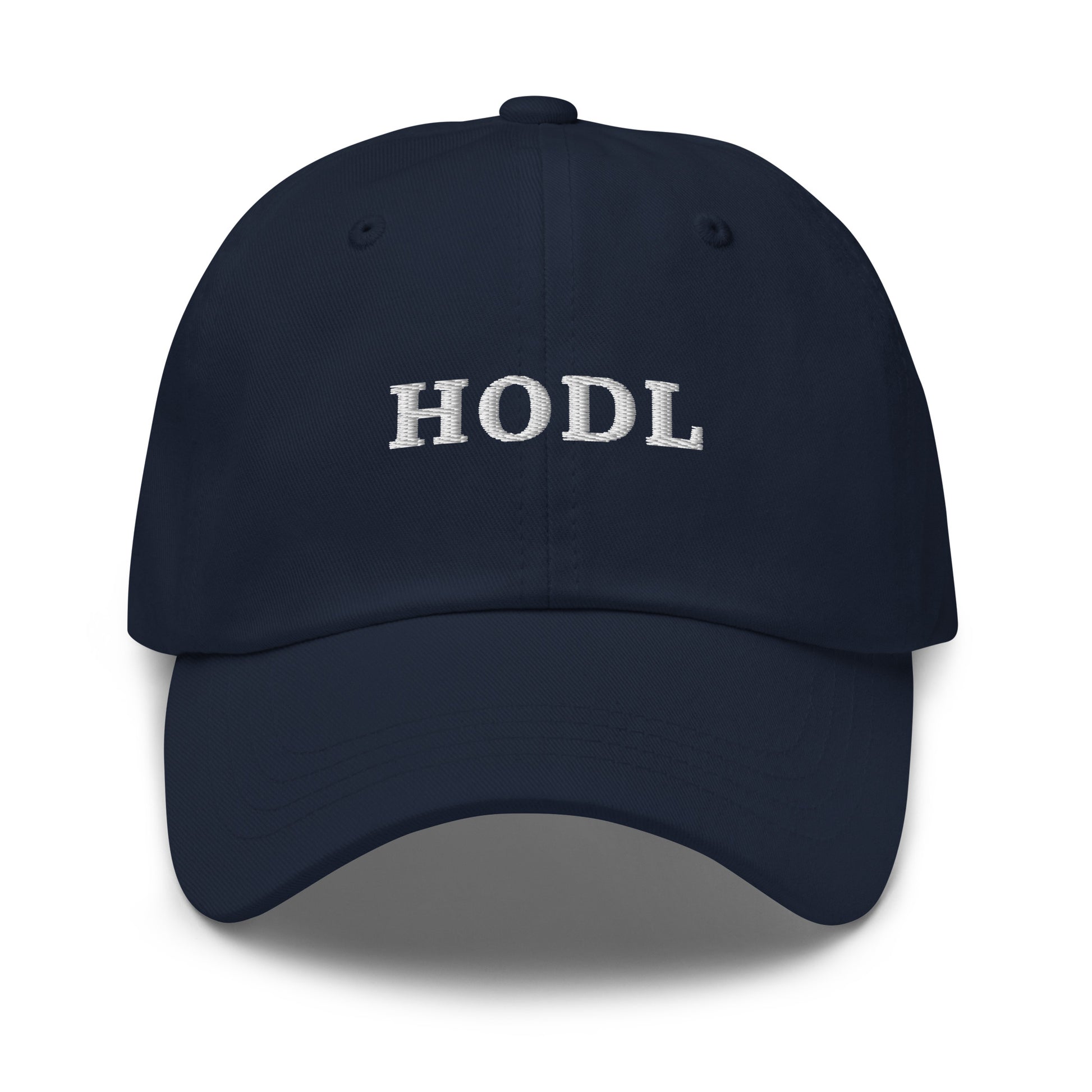 bitcoin hat - hodl - front view - navy