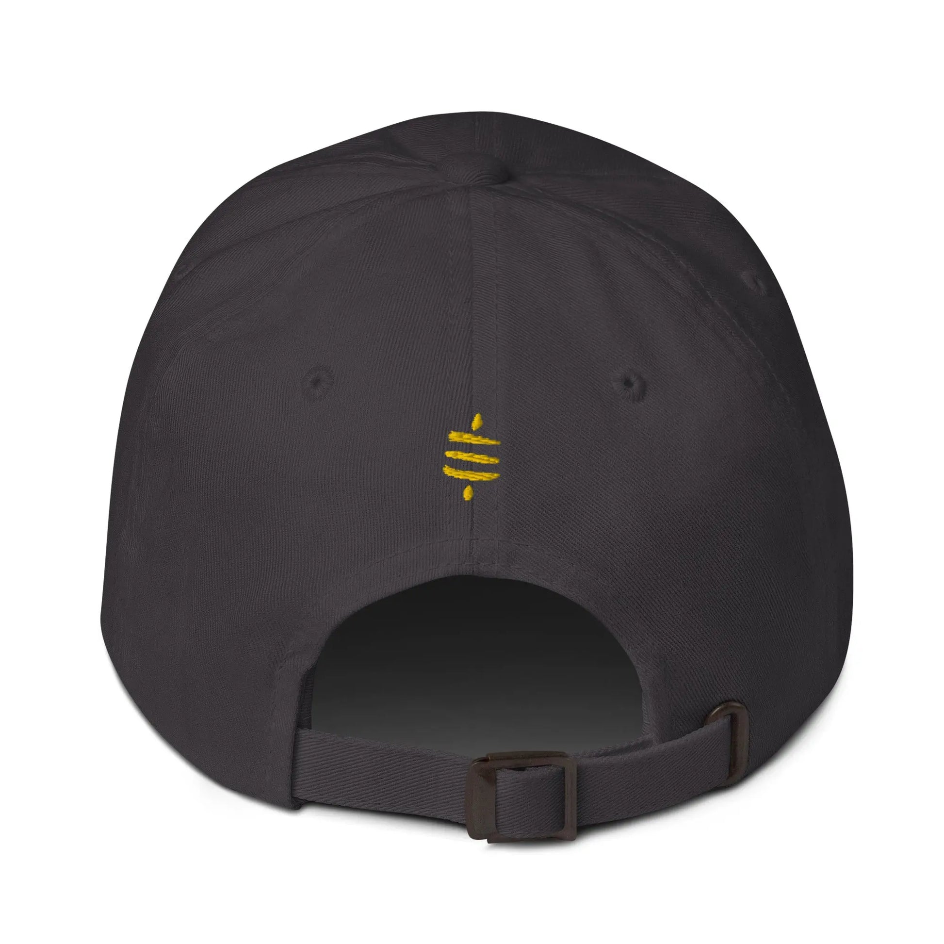 bitcoin hat - lightning symbol front sats back - back view - dark grey