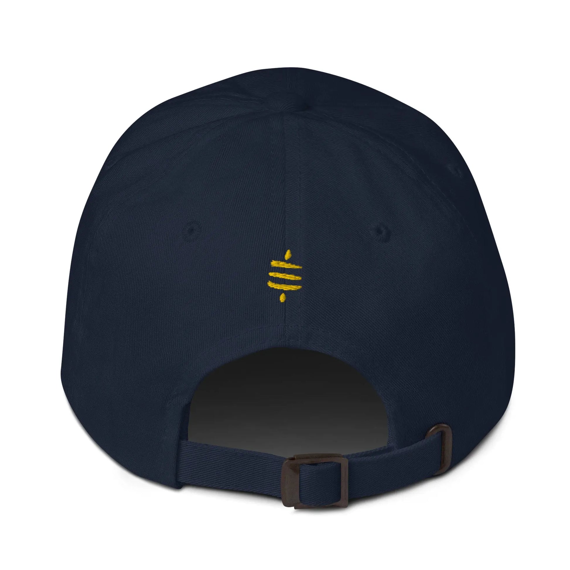 bitcoin hat - lightning symbol front sats back - back view - navy
