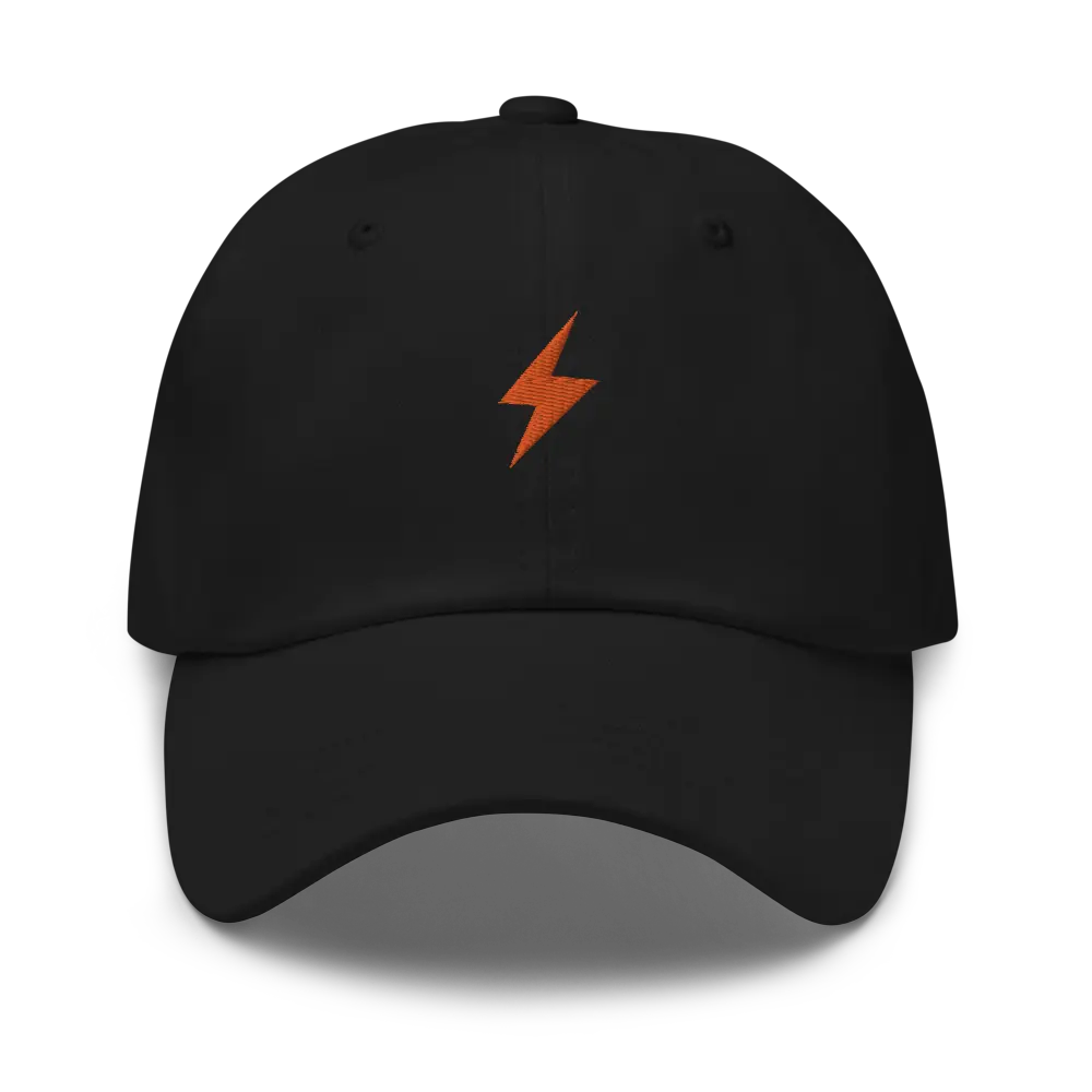 bitcoin hat - lightning & sats - front view - black