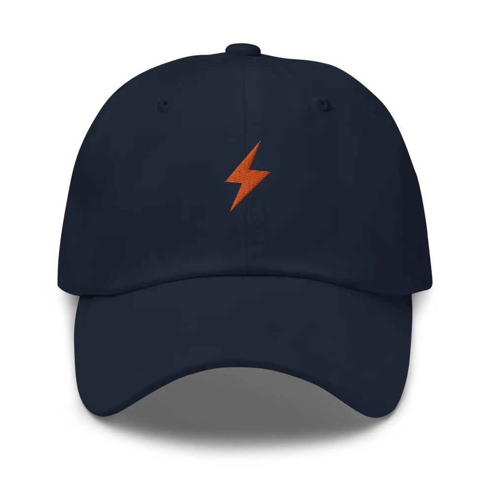 bitcoin hat - lightning & sats - front embroidery view - navy