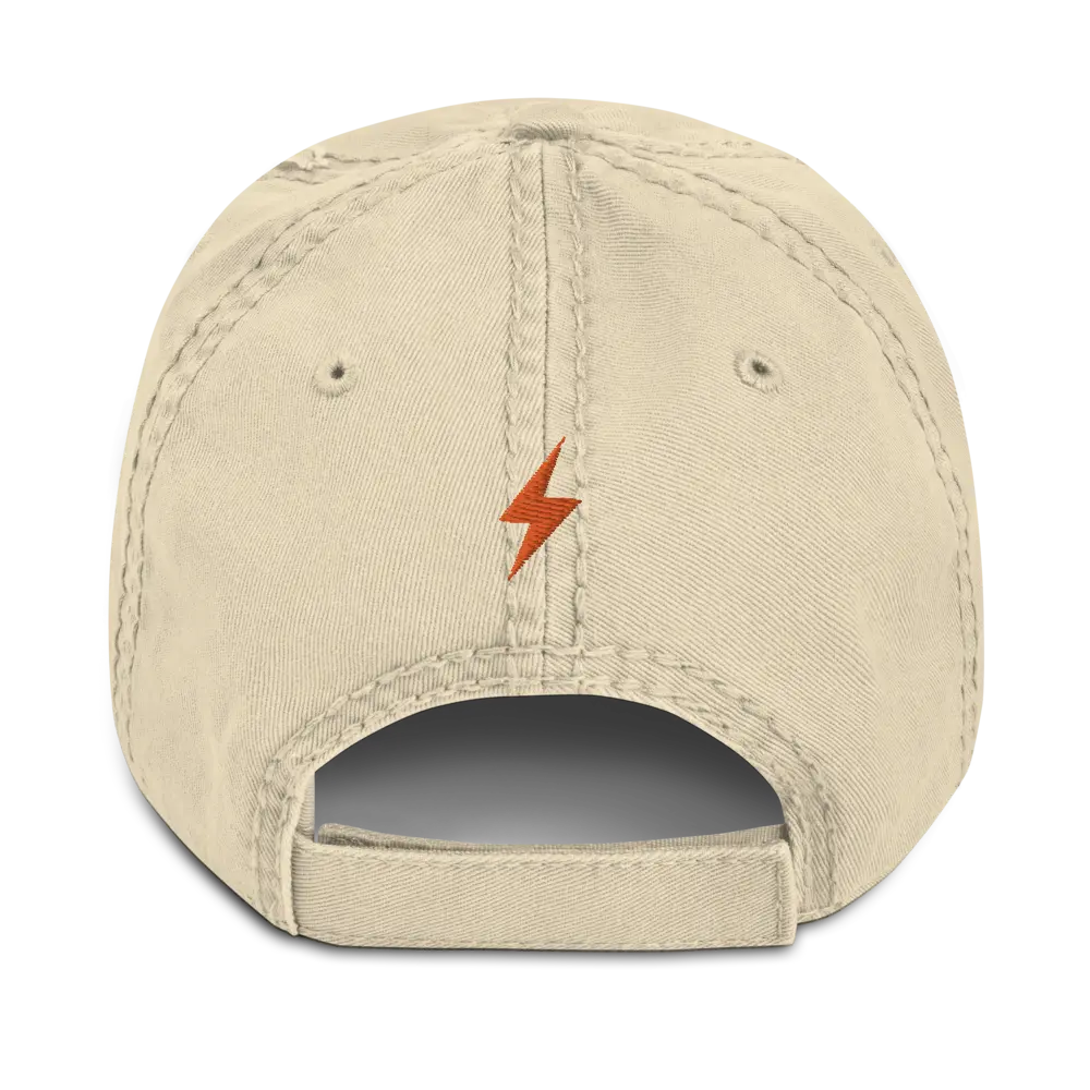 bitcoin hat - lightning symbol back orange detail - khaki