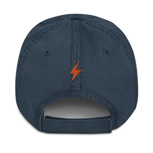 bitcoin hat - lightning symbol back orange detail - navy