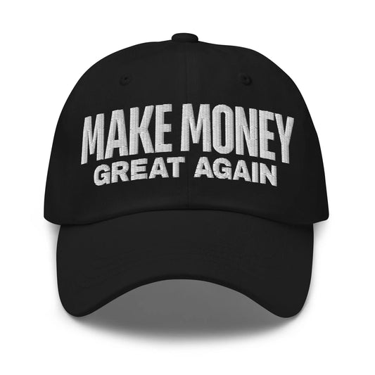 bitcoin hat - make money great again - white embroidery front - black