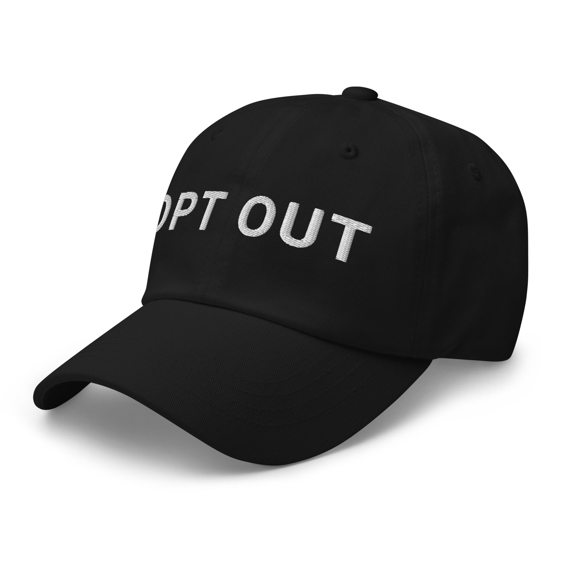 bitcoin hat - opt out - angled side view - black