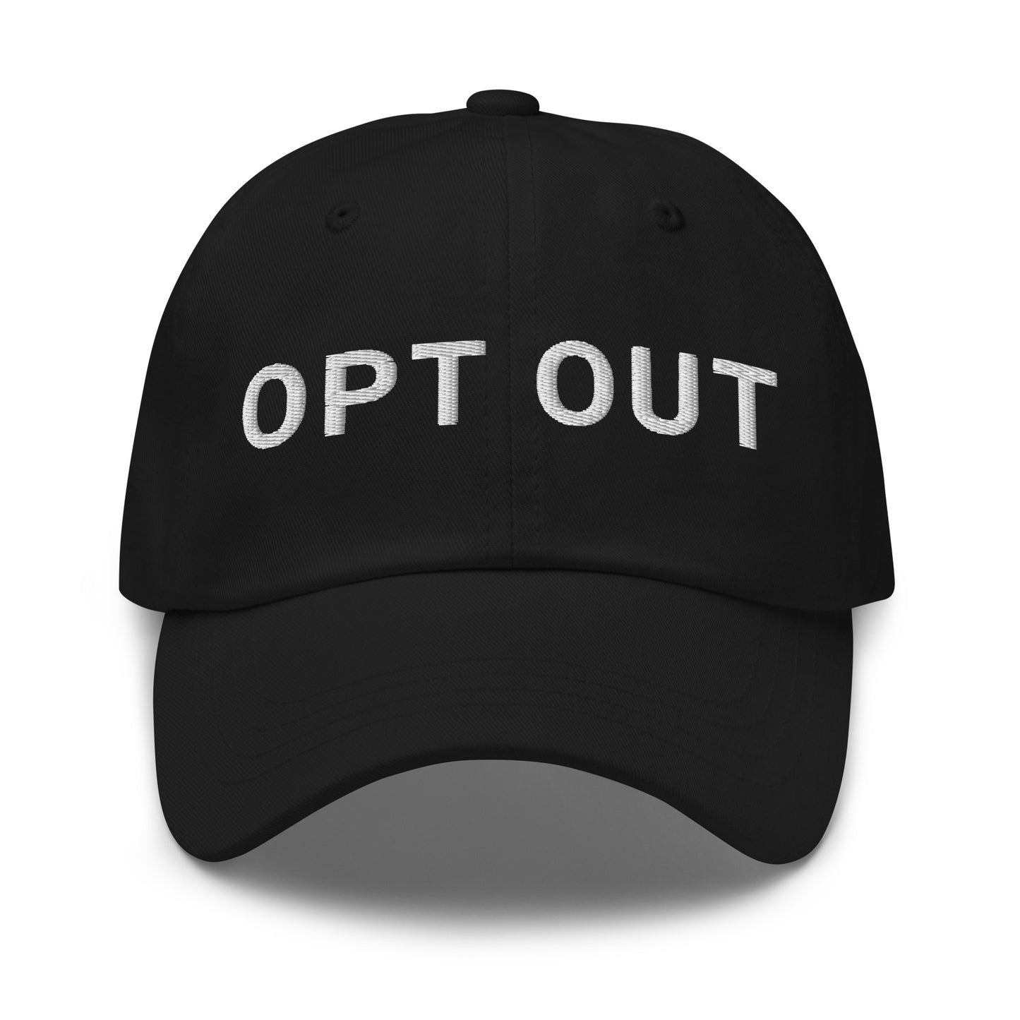 bitcoin hat - opt out - front view - black