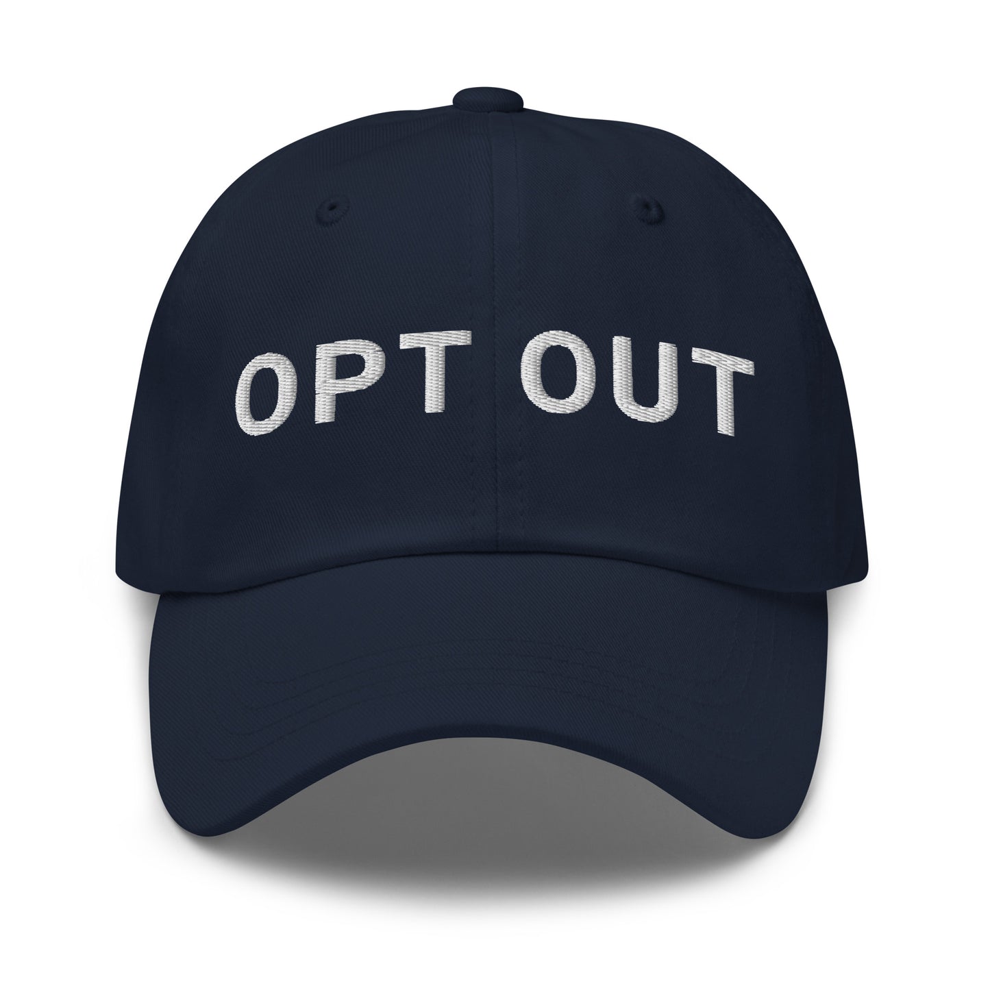 bitcoin hat - opt out - front view - navy blue