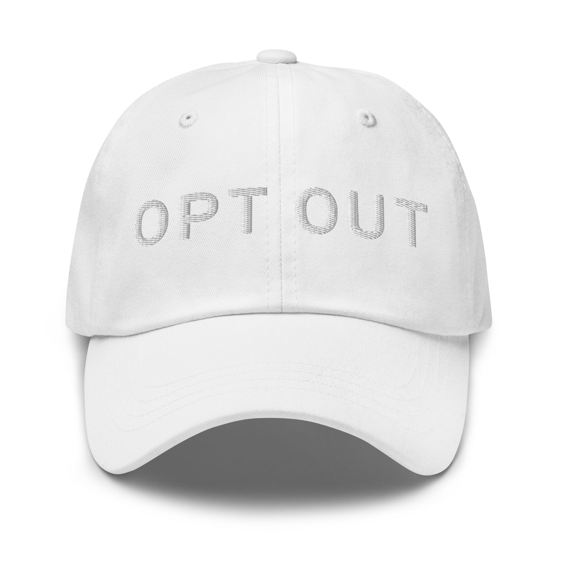 bitcoin hat - opt out - front view - white