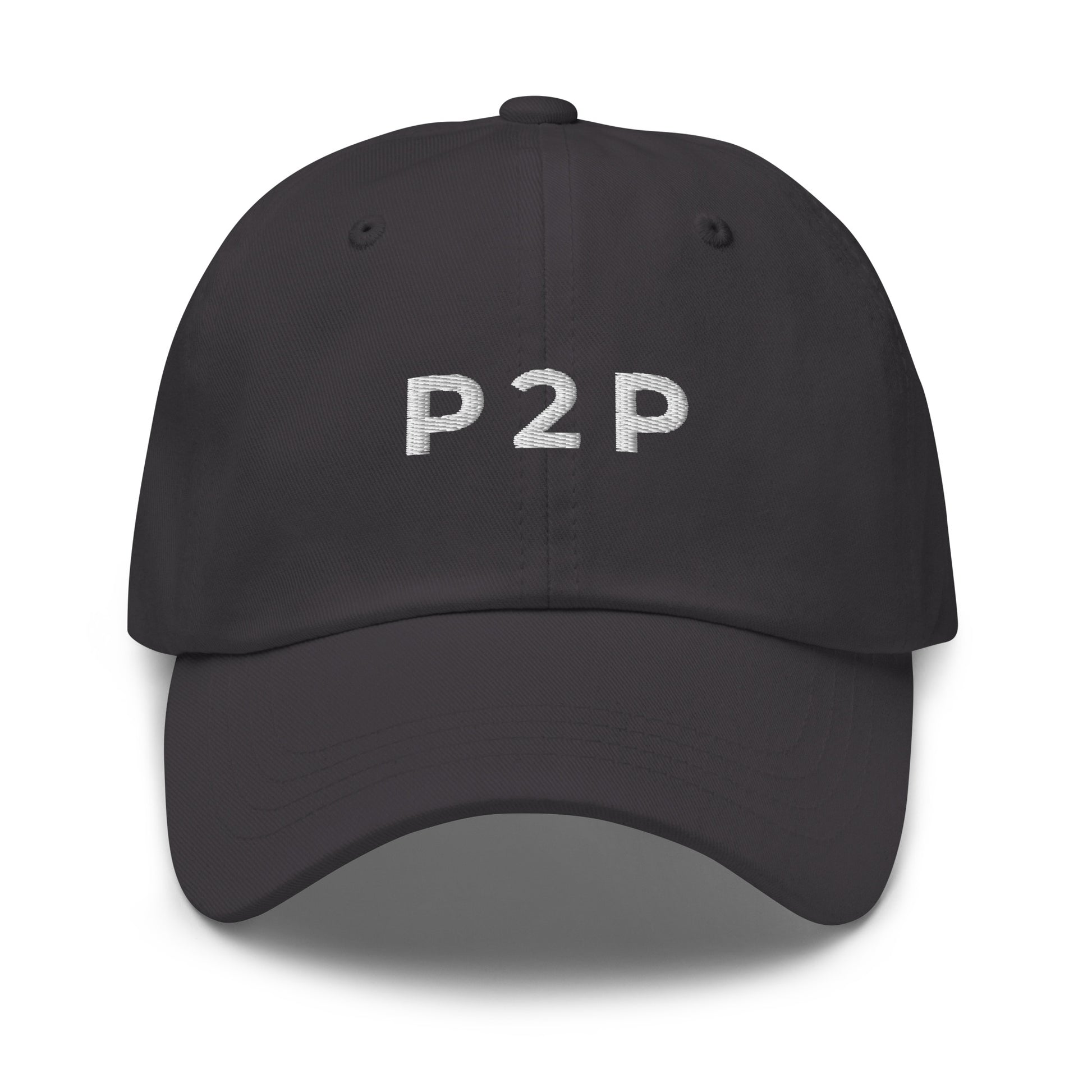 bitcoin hat - p2p - front view - grey