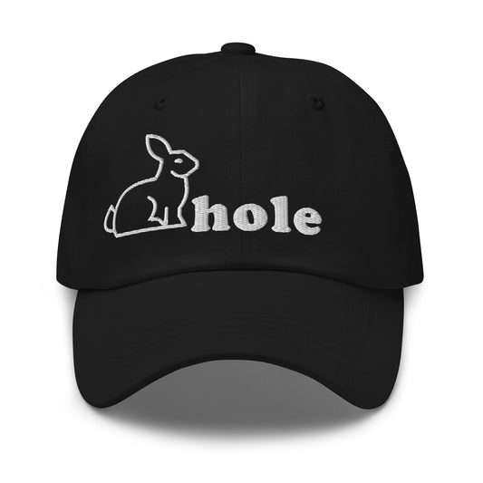 bitcoin hat - rabbit hole - front view - black