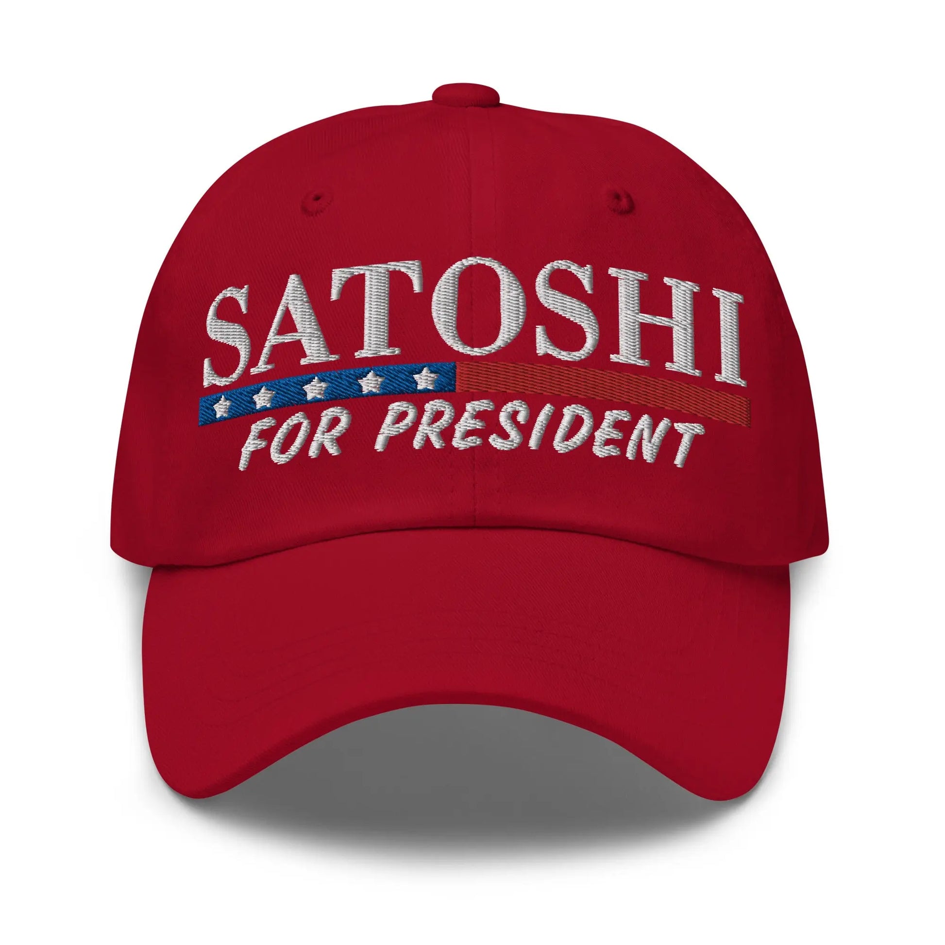 bitcoin hat - satoshi for president - front view - red