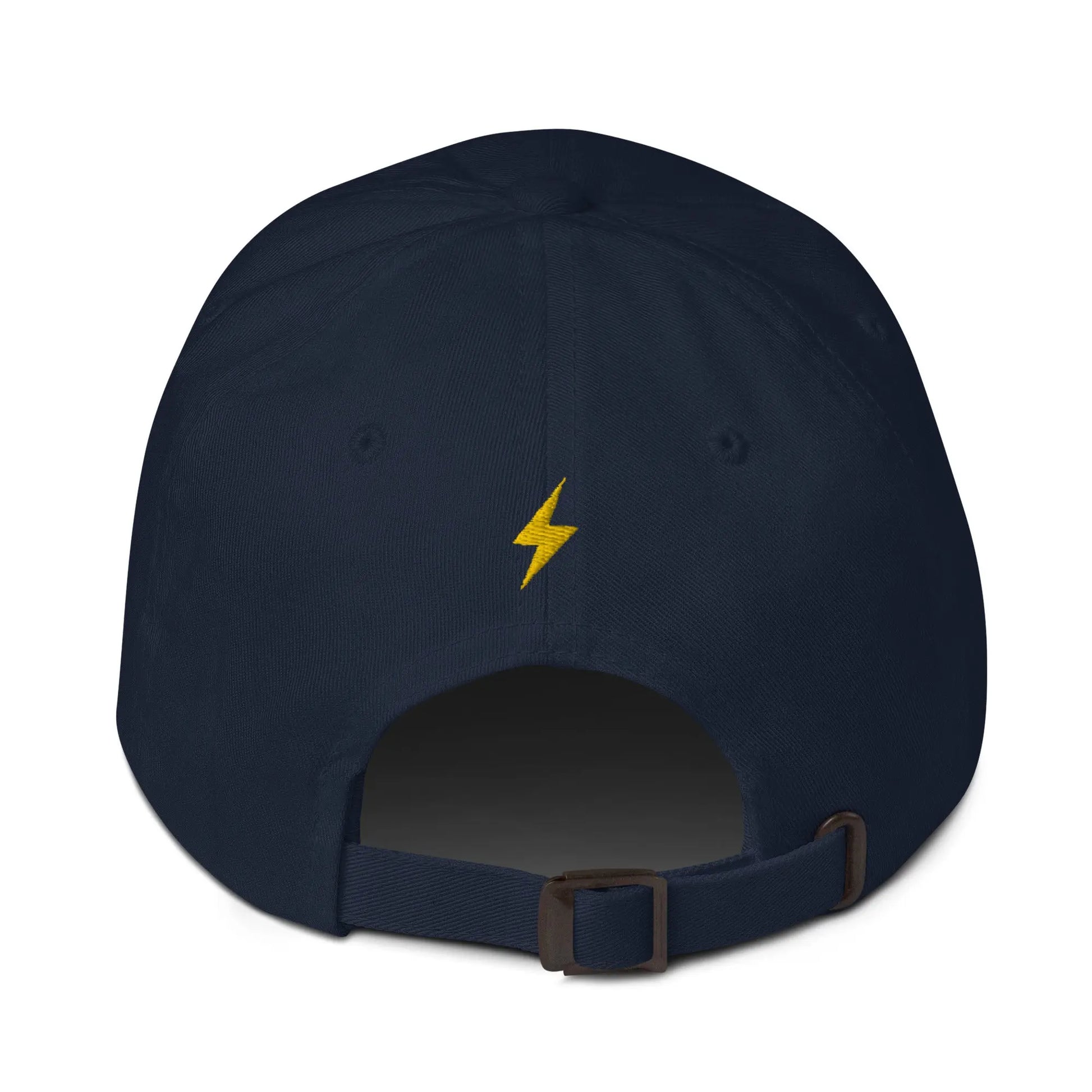bitcoin hat - sats front lightning back - back view - navy
