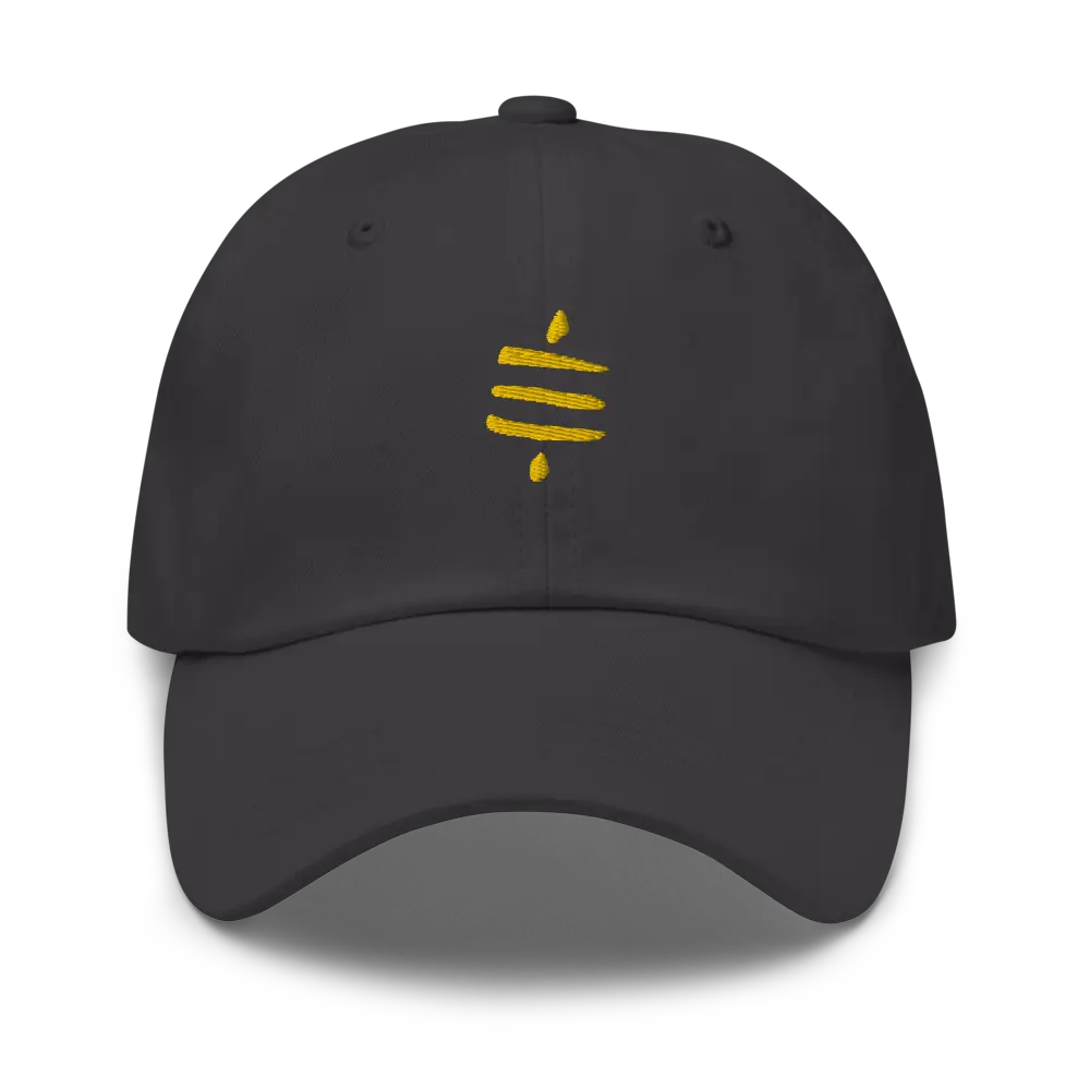 bitcoin hat - sats front lightning back - front view - grey