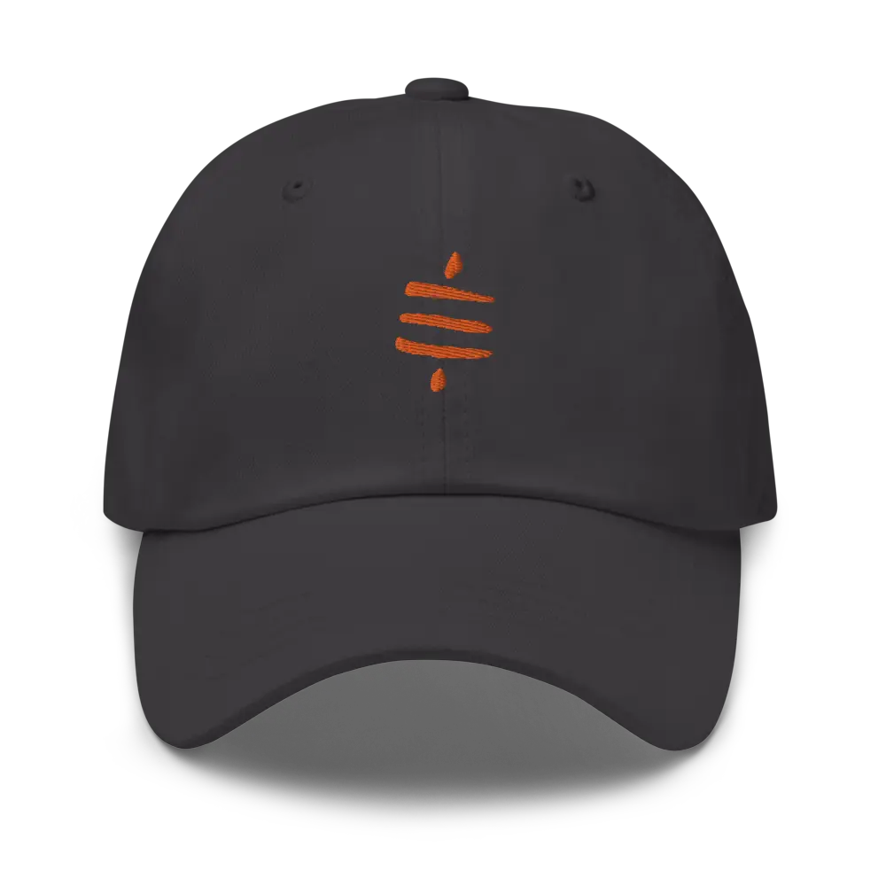 bitcoin hat - sats & lightning - front logo embroidery - grey