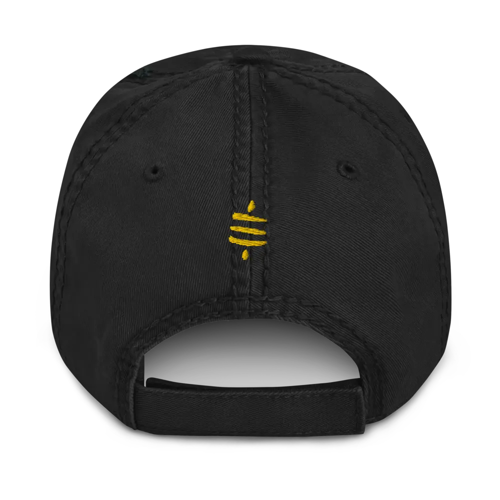 bitcoin hat - sats symbol back gold detail - black