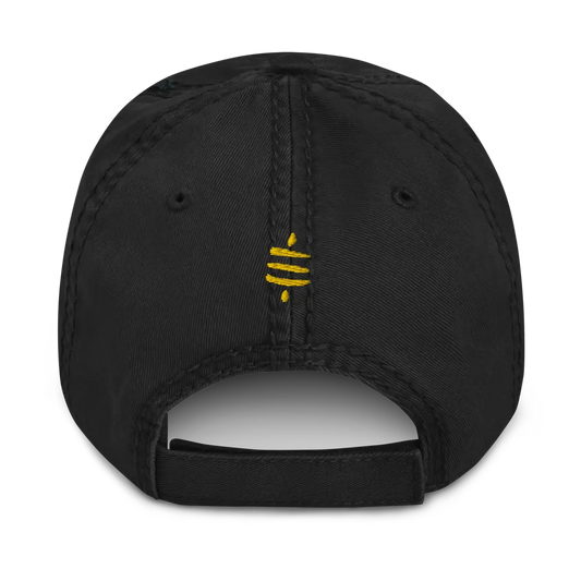 bitcoin hat - sats symbol back gold detail - black