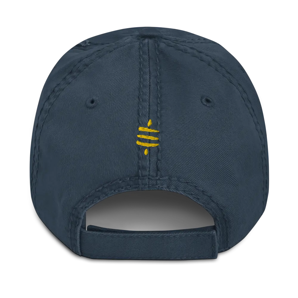 bitcoin hat - sats symbol back gold detail - navy