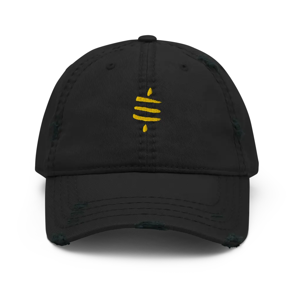 bitcoin hat - sats symbol front gold embroidery - black