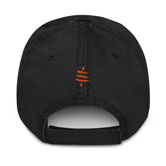bitcoin hat - sats symbol back orange detail - black