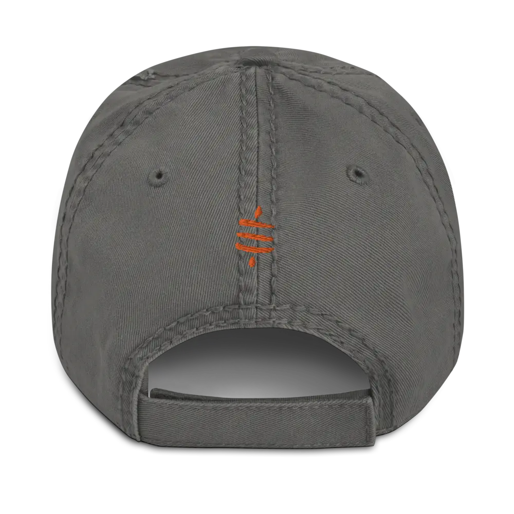bitcoin hat - sats symbol back orange detail - grey