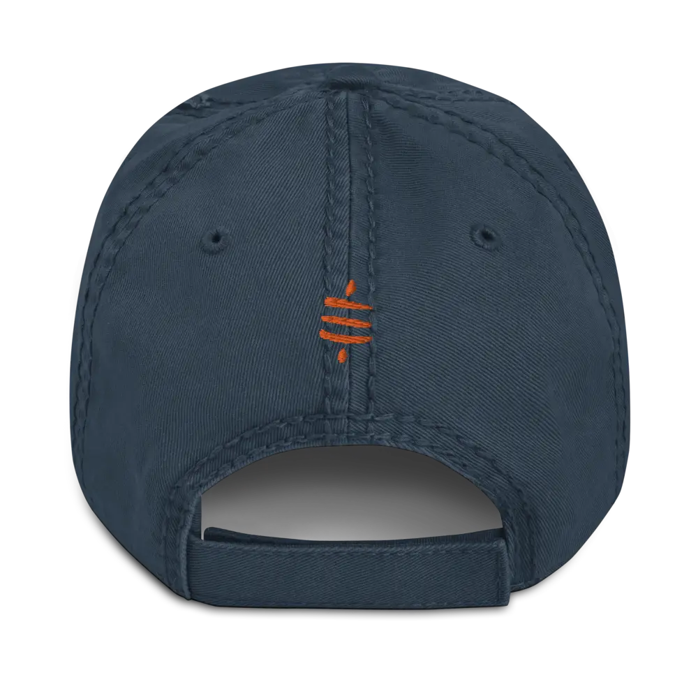 bitcoin hat - sats symbol back orange detail - navy