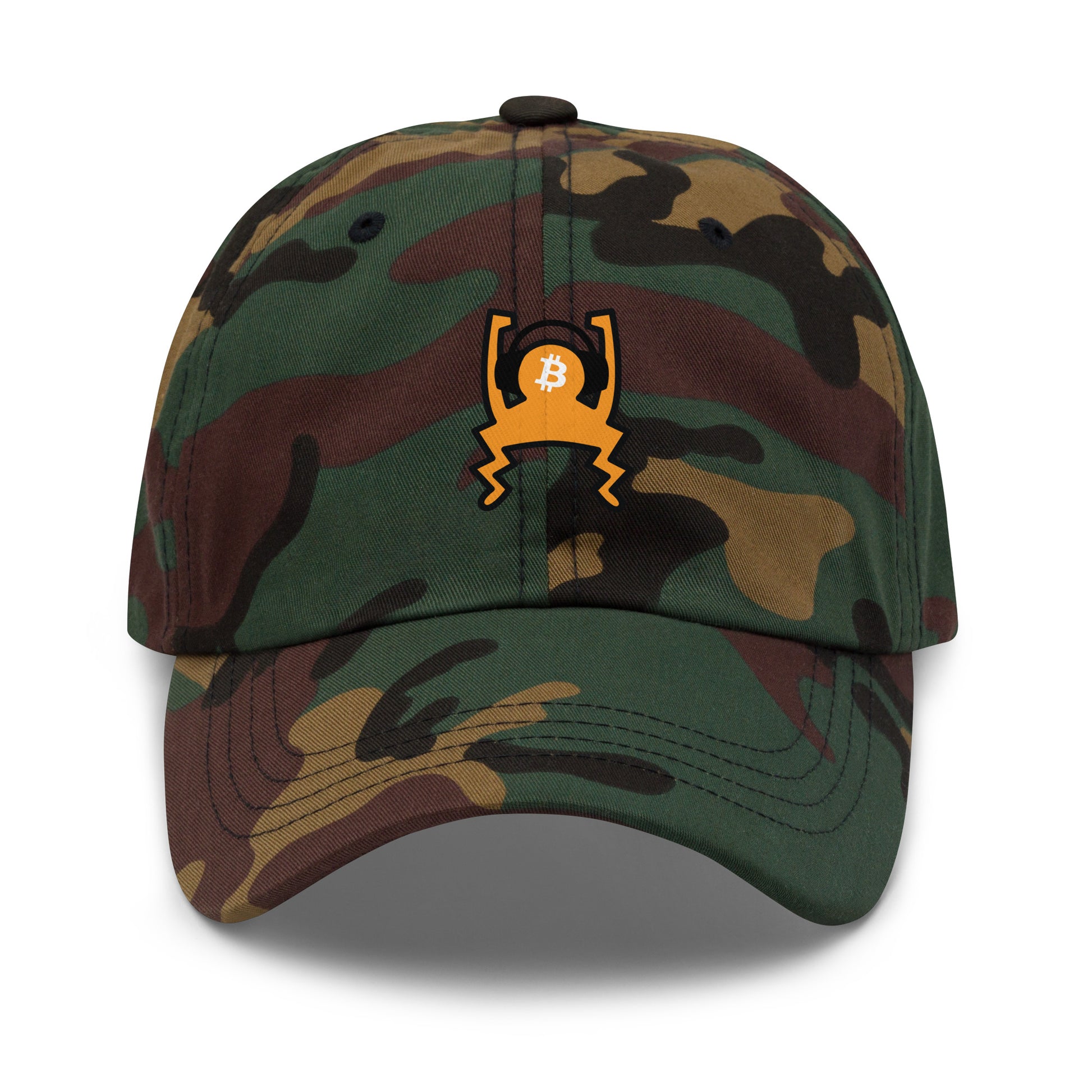 bitcoin hat - sound money - front view - camo