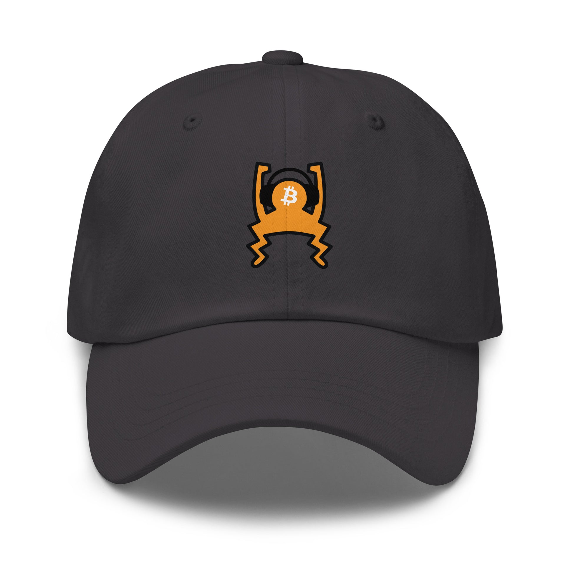 bitcoin hat - sound money - front view - grey