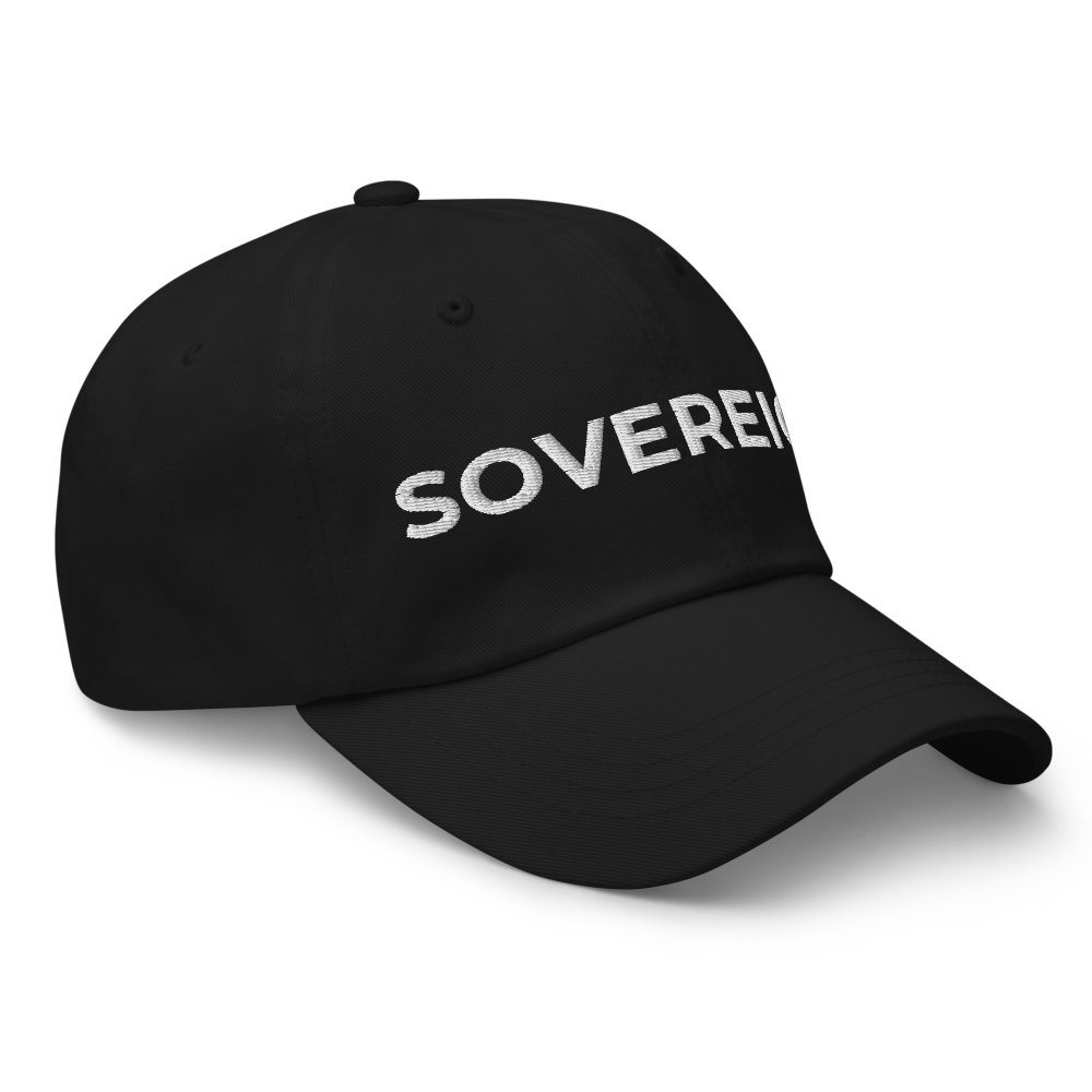bitcoin hat - sovereign - left side view - black